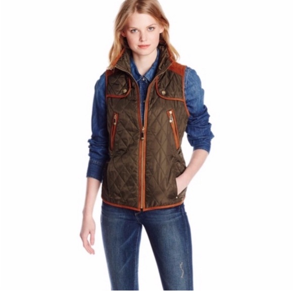Vince Camuto Olive Quilted Vest - Picture 1 of 4
